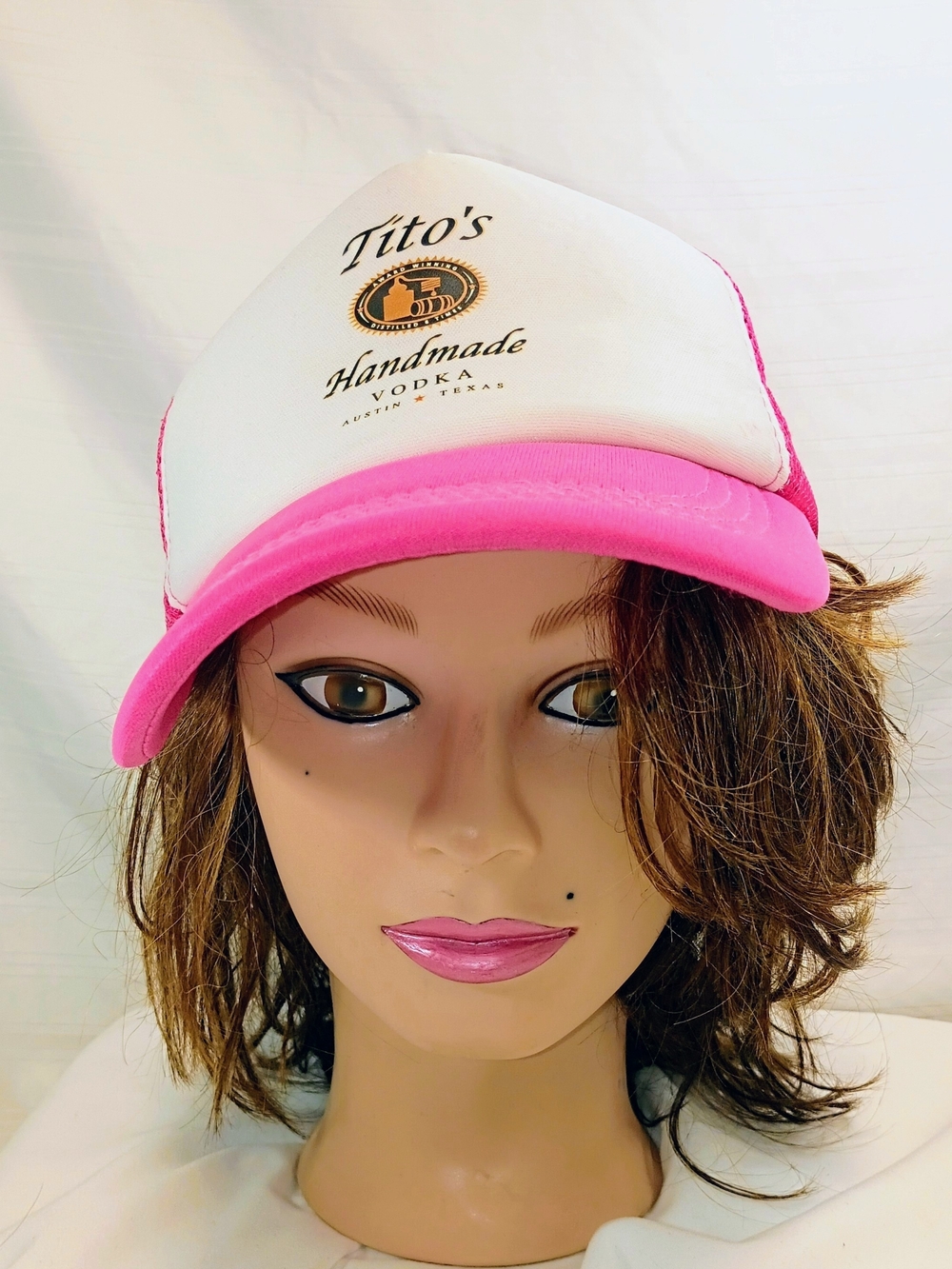Titos Handmade Vodka Hat Pink White Mesh Trucker Cap Snapback Promo Merch Women